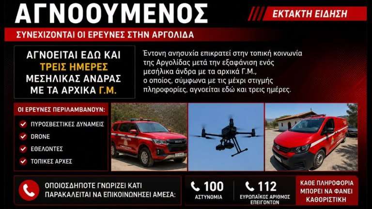 Agnooumenos ektakti eidisi nafplio